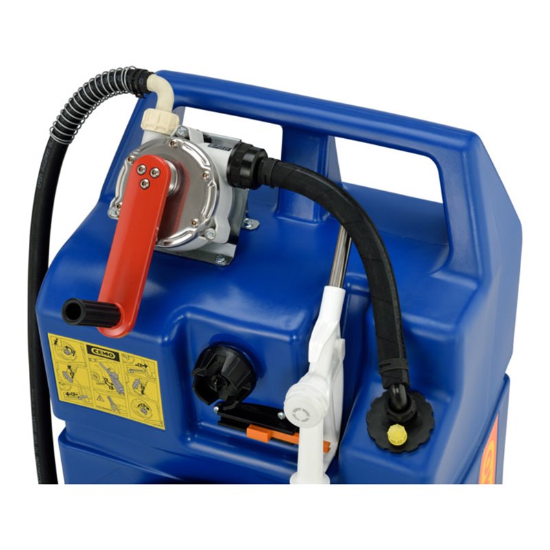 CEMO Trolley 100 l für AdBlue mit Kurbelpumpe 3,4 m Zapfschlauch, Handzapfventil