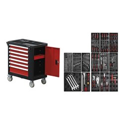 BGS Do it yourself Werkstattwagen 7 Schubladen 1 Seitentür mit 197 Werkzeugen