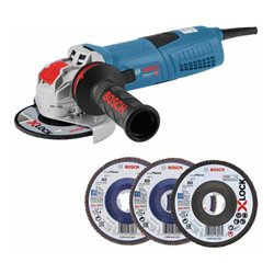 Bosch Winkelschleifer GWX 13-125 S 3 X-LOCK-Fächerschleifscheiben in Handwerkerkoffer