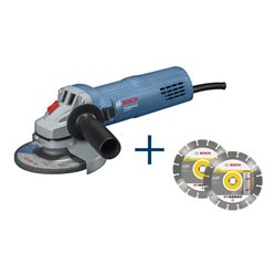 Bosch Winkelschleifer GWS 880, mit 2 x Diamantscheibe, Handwerkerkoffer