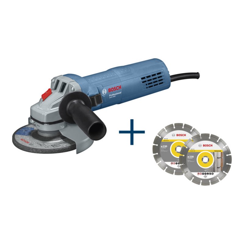 Bosch Winkelschleifer GWS 880, mit 2 x Diamantscheibe, Handwerkerkoffer