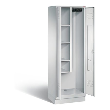 STIER Putzmittel-Spind mit 2 Abteilen 1800x610x500mm auf Sockel