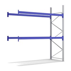 Bito Palettenregal-Set P1 Anbaufeld mit 2 Ebenen H3000xT1100xL2790 mm 2400 kg, unmontiert enzianblau