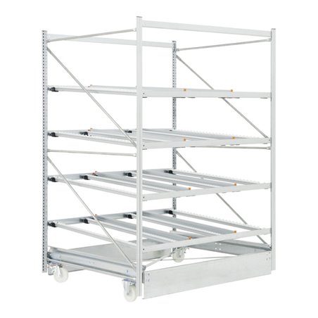 Bito Regal SR mit 4 Ebenen L1500xH2040xT1250 mm verfahrbar, Grundfeld verzinkt