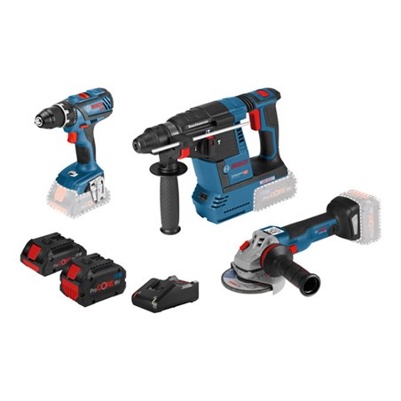 Bosch 3 Akku-Geräte: GSR 18V-28 GWS 18V-10 C und GBH 18V-26