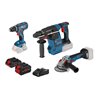 Bosch 3 Akku-Geräte: GSR 18V-28 GWS 18V-10 C und GBH 18V-26
