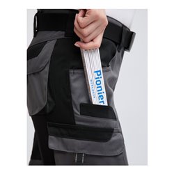 Pionier Bundhose Damen TOOLS, 285 g/m², grau/schwarz, Gr. 40