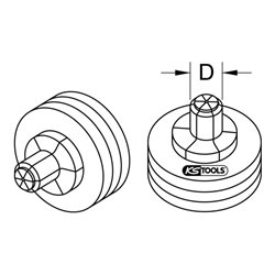 KS Tools Nietenloser Expanderkopf, 1.1/8'