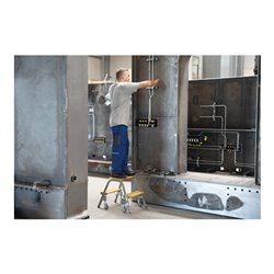 MUNK Stahl-Holz-Tritt mit Brems-Lenkrollen