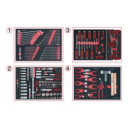 KS Tools Universal-Systemeinlagen-Satz für 4 Schubladen mit 251 Premium-Werkzeugen