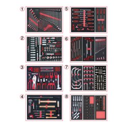 KS Tools Universal-Systemeinlagen-Satz für 8 Schubladen mit 418 Premium-Werkzeugen