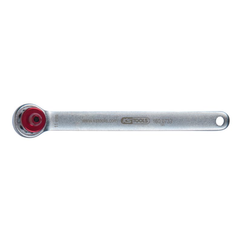 KS Tools Bremsen-Entlüftungsschlüssel, extra kurz, 11 mm, rot