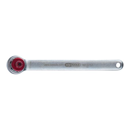 KS Tools Bremsen-Entlüftungsschlüssel, extra kurz, 11 mm, rot