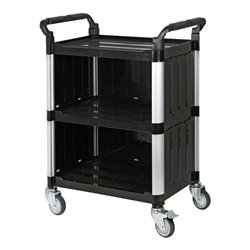 STIER Servierwagen mit 3 Etagen und Wänden LxBxH 860x480x930 mm