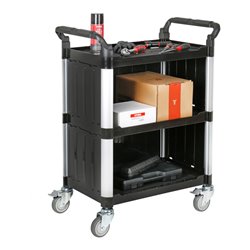 STIER Servierwagen mit 3 Etagen und Wänden LxBxH 860x480x930 mm