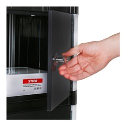 STIER Servierwagen mit 3 Etagen, Wänden und Flügeltüren LxBxH 750x460x980 mm