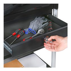 STIER Servierwagen mit 3 Etagen und Schublade LxBxH 860x480x980 mm