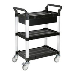 STIER Servierwagen mit 3 Etagen und Schublade LxBxH 860x480x980 mm