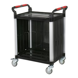 STIER Servierwagen mit 2 Etagen und Wänden LxBxH 860x480x930 mm