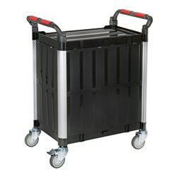 STIER Servierwagen mit 2 Etagen und Wänden LxBxH 860x480x930 mm