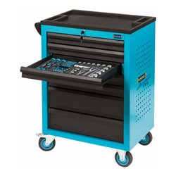 HAZET Werkstattwagen Assistent 178 N-7 mit 204 Werkzeugen 178N-7/204 Schubladen flach: 5 x 80 x 527 x 348 mm Schubladen hoch: 2 