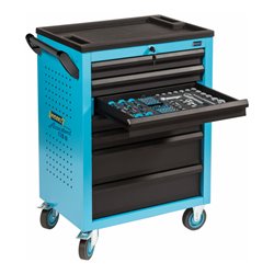 HAZET Werkstattwagen Assistent 178 N-7 mit 204 Werkzeugen 178N-7/204 Schubladen flach: 5 x 80 x 527 x 348 mm Schubladen hoch: 2 