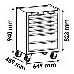 VIGOR Schubladen-Unterschrank 7 Schubladen V6000-01XL