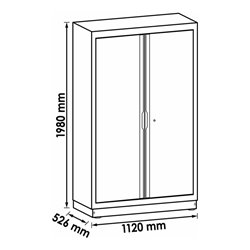 VIGOR Doppelflügeltür-Schrank hoch V6000-03XL