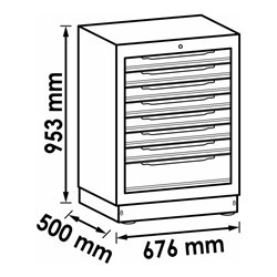 VIGOR Werkstattwagen für Schrankwand-System 861 mm V6000-019XL