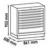 VIGOR Schubladen-Unterschrank 8 Schubladen 861 mm V6000-032XL