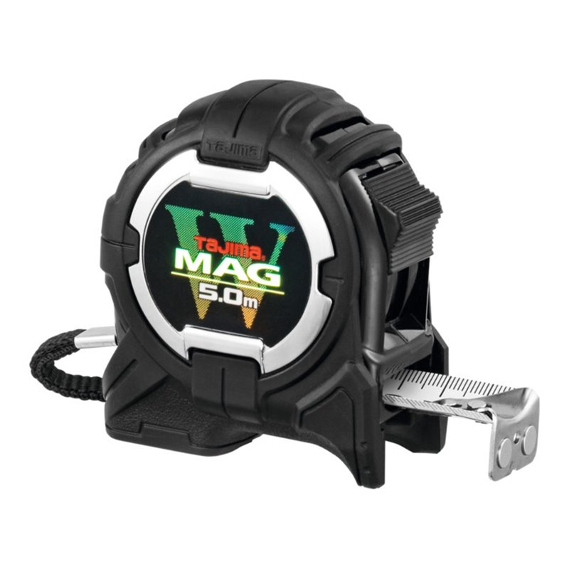 Tajima Rollbandmaß W-Mag, mit magnetischem Endhaken und Magnetsohle, 5 m