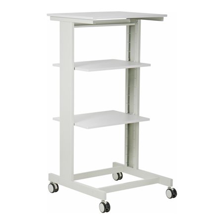 STIER Fahrbarer PC-Arbeitstisch, 1180 mm Höhe x 600 mm Breite x 500 mm Tiefe, grau