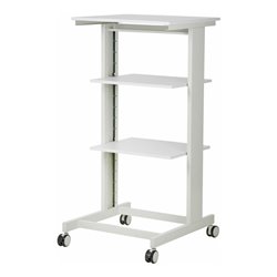 STIER Fahrbarer PC-Arbeitstisch, 1180 mm Höhe x 600 mm Breite x 500 mm Tiefe, grau