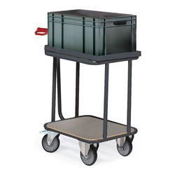 STIER Viereckgriffroller für Normkasten mit 2 Ladeflächen untere Ladefläche Multiplexholz Tragkraft 300 kg LxB 605x405 mm