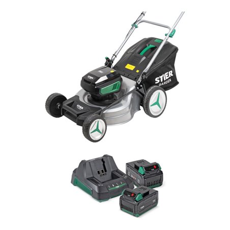 STIER Akku-Rasenmäher SRM-430 + 2 x Akku 36V 2,5 Ah + Schnellladegerät 36V 3A