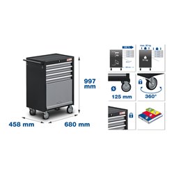 BGS Werkstattwagen 4 Schubladen, 1 Klappfach leer