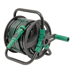 STIER Garten-Schlauchtrommel SFS-20 20+2 m mit Reinigungsspritze und Wandelement