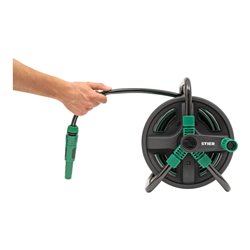 STIER Garten-Schlauchtrommel SFS-20 20+2 m mit Reinigungsspritze und Wandelement