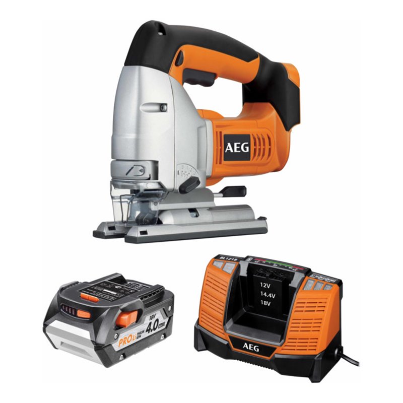 AEG Akku-Stichsäge BST18X 18V inkl. 1x 18V / 4,0 Ah PRO Akku, Ladegerät BL1218 in Transporttasche