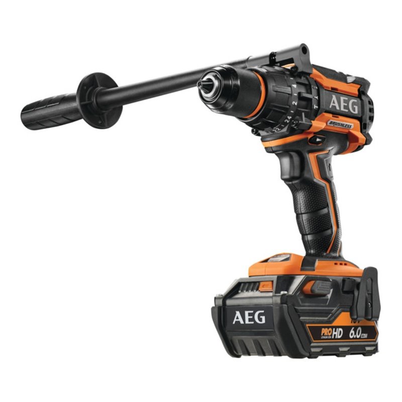 AEG Brushless Akku-Kompakt-Schlagbohrschrauber BSB18BLLI-602C 18V inkl. 2x 18V / 6,0 Ah HD PRO Akku, Ladegerät und Transportkoff