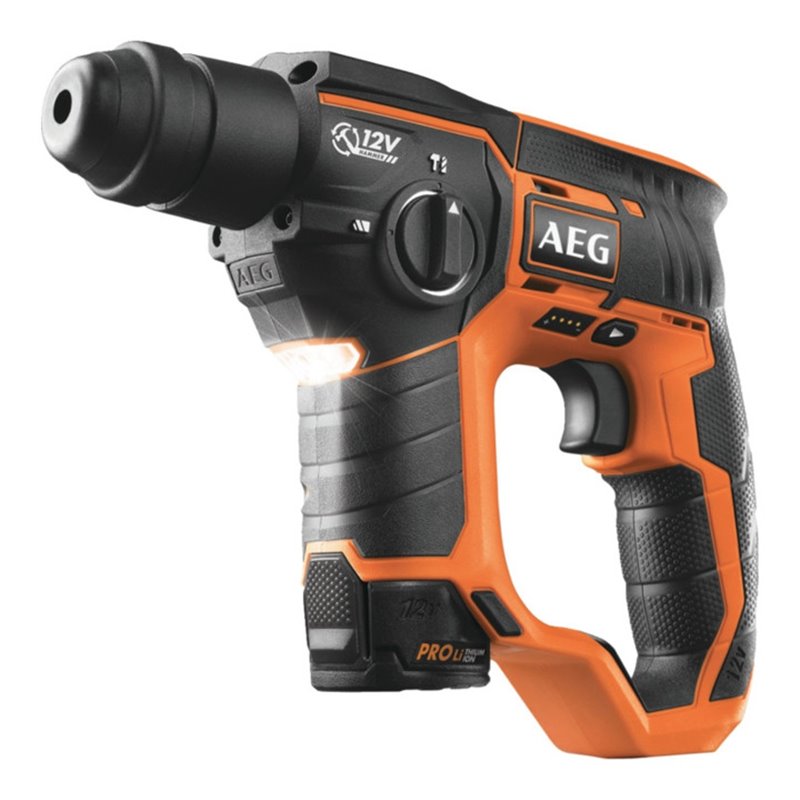 AEG Akku-Bohrhammer BBH12LI-202C 12V inkl. 2x 12V / 2,0 Ah PRO Akku, Ladegerät und Transportkoffer