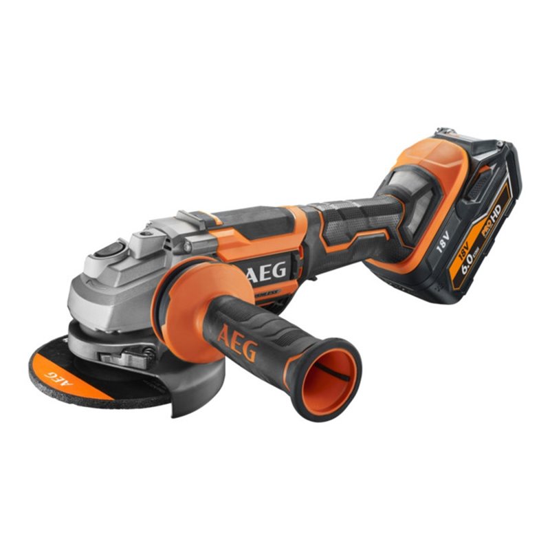 AEG Brushless Akku-Winkelschleifer BEWS18-125BLPX-602C 18V inkl. 2x 18V / 6,0 Ah HD PRO Akku, Ladegerät und Transportkoffer