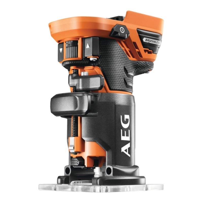 AEG Akku-Kantenfräse BOF18BL-0 18V Solo-Version inkl. Führungsschiene im Karton