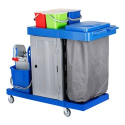 STIER Großer Hygiene- und Reinigungswagen mit Tür Set