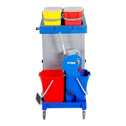 STIER Großer Hygiene- und Reinigungswagen mit Tür Set