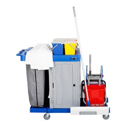 STIER Großer Hygiene- und Reinigungswagen mit Tür Set