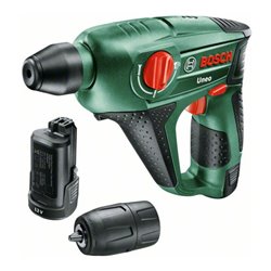Bosch Akku-Bohrhammer Uneo, mit 2 x PBA 12V 2.5 Ah Akku, Ladegerät AL 1115 CV