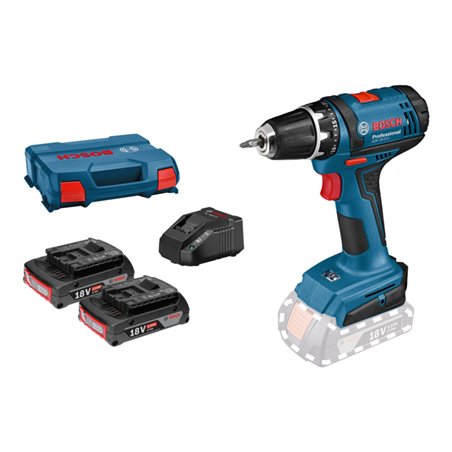 Bosch Akku-Bohrschrauber GSR 18-2-LI, 2 Akku GBA 18V 2.0Ah, Ladegerät AL 1820 CV