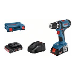 Bosch Akku-Bohrschrauber GSR 18-2-LI, 2 Akku GBA 18V 2.0Ah, Ladegerät AL 1820 CV