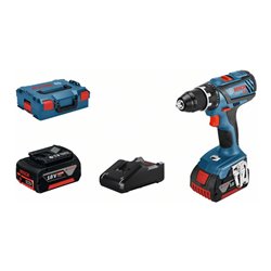 Bosch Akku-Bohrschrauber GSR 18V-28, 2 x Akkus GBA 18V, Schnellladegerät GAL 18V-40
